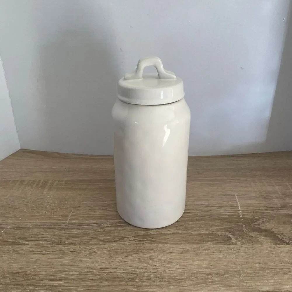 Rae Dunn Ceramic Sea Canister w Lid Beach Nautical Theme Cottagecore Artisan
